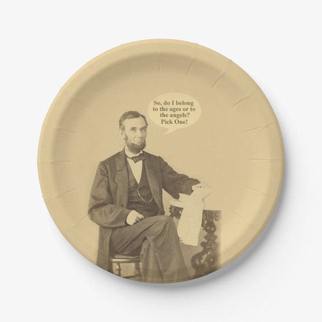 Lincoln Ages or Angels Historic Quote Paper Plates (Front)