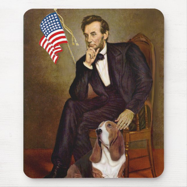 Lincoln and Basset #2 Mouse Pad (Front)