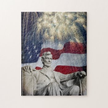 Lincoln And Fireworks Jigsaw Puzzle by Lasting__Impressions at Zazzle