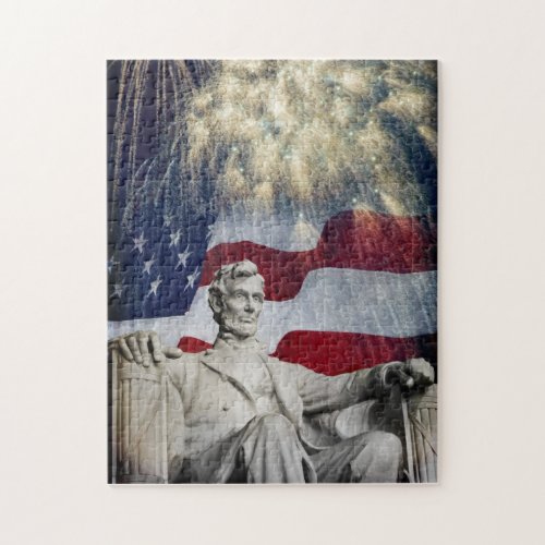 Lincoln and Fireworks Jigsaw Puzzle