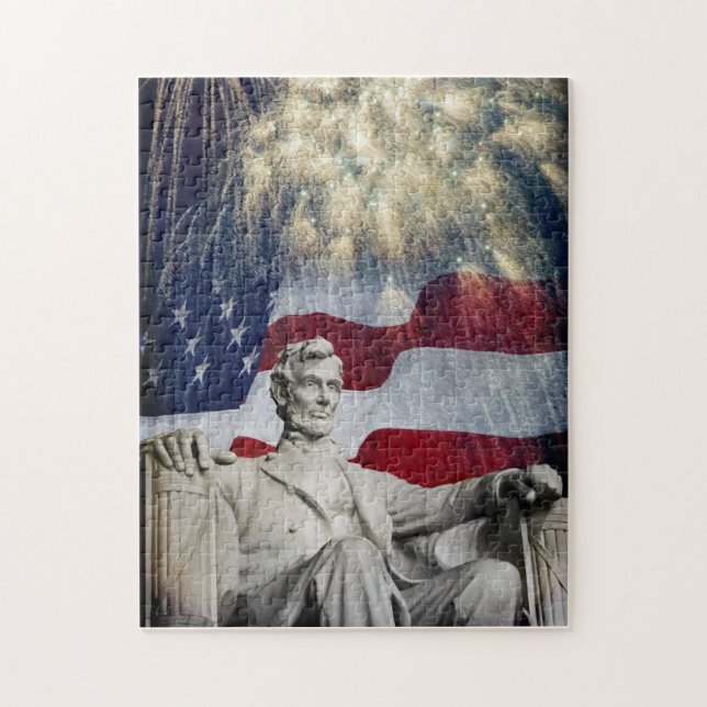 Lincoln and Fireworks Jigsaw Puzzle (Vertical)