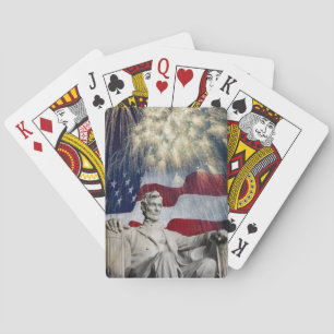 Lincoln and Fireworks Poker Cards