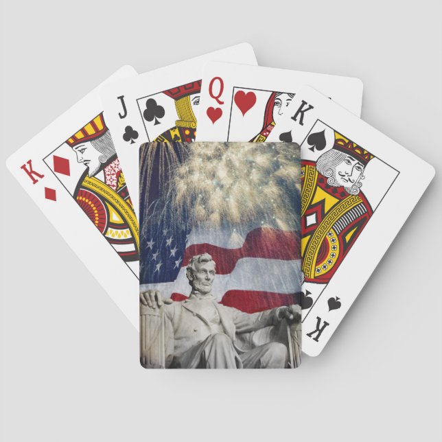 Lincoln and Fireworks Poker Cards (Back)