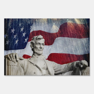 Lincoln and Fireworks Sign