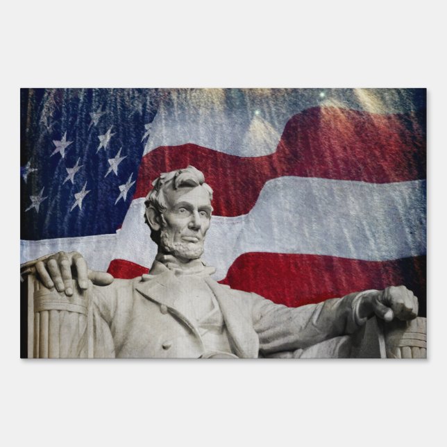 Lincoln and Fireworks Sign (Front)