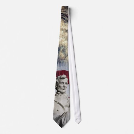 Lincoln And Fireworks Tie