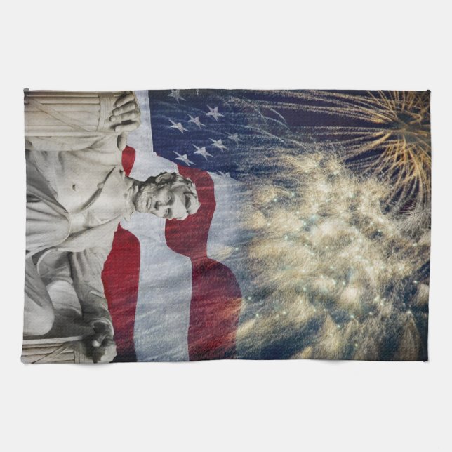 Lincoln and Fireworks Towel (Horizontal)