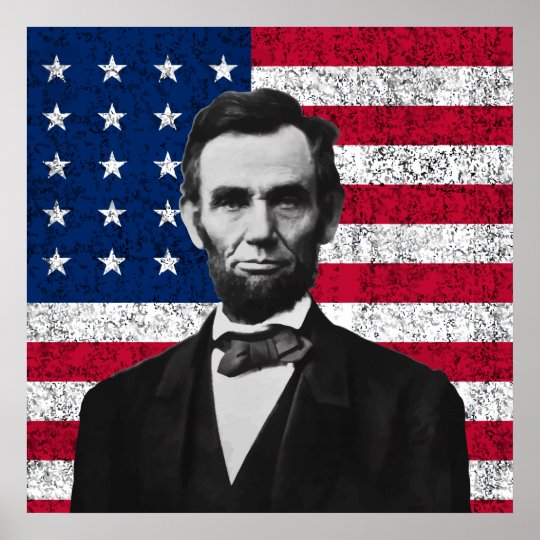 Lincoln and The American Flag Poster | Zazzle.com