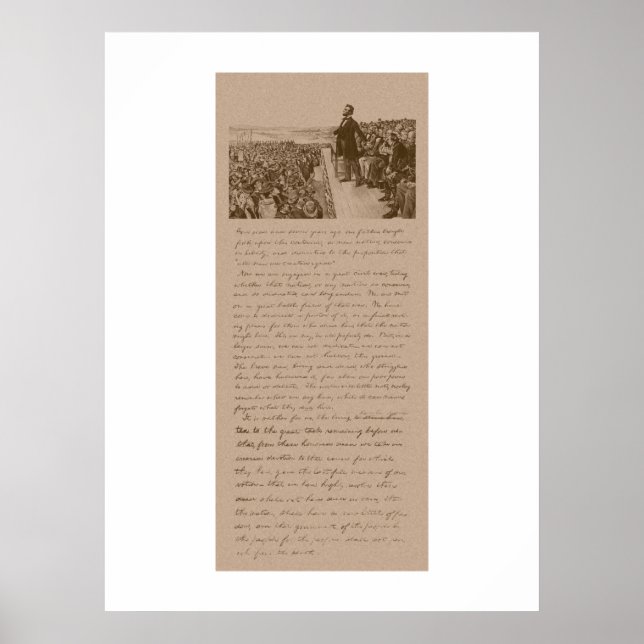Lincoln and The Gettysburg Address Poster (Front)