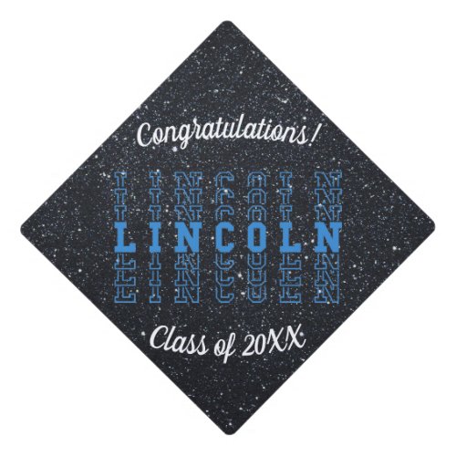 Lincoln Blue Custom Boy Name Tassel Topper