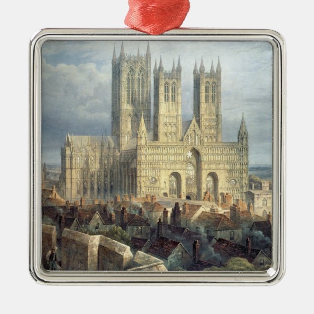 Lincoln Cathedral from the North West, c.1850 Metal Ornament (Front)