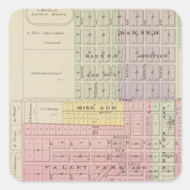 Lincoln Center, Beverly, Nescatunca, Kansas Square Sticker (Front)