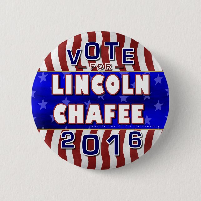 Lincoln Chafee President 2016 Election Democrat Button (Front)