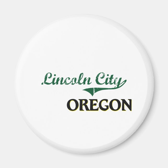 Lincoln City Oregon Classic Design Magnet (Front)