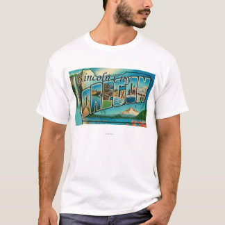 Lincoln City, Oregon - Large Letter Scenes T-Shirt