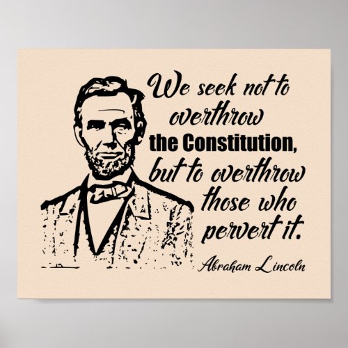 Lincoln Constitution Quote Poster