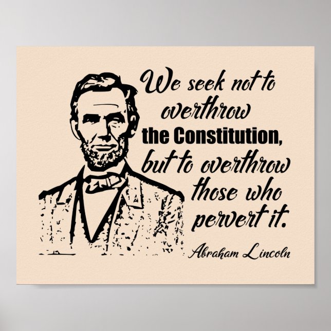 Lincoln Constitution Quote Poster (Front)