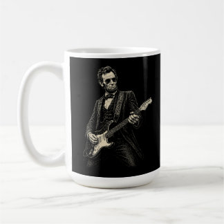 Lincoln Cool Guitarist Vintage Engraving Coffee Mug