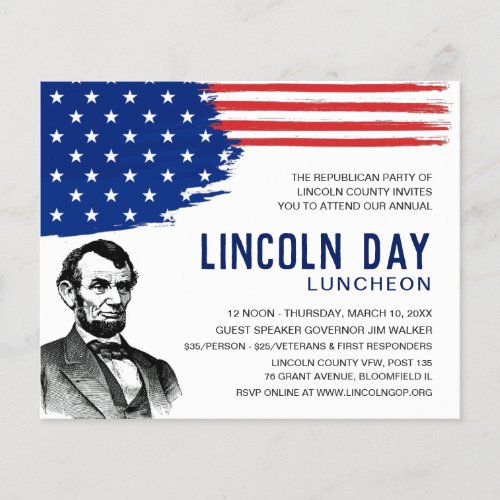 Lincoln Day Luncheon Fundraiser Event Invite