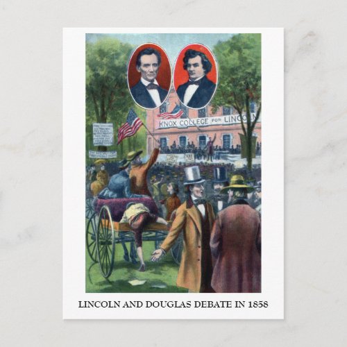 Lincoln_Douglas Debate of 1858 Postcard