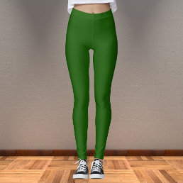 Lincoln Green Solid Color Leggings