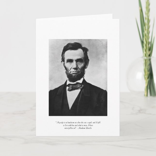 Lincoln "Handsome Wife" Love Greeting Card (Front)
