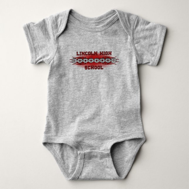 Lincoln High School Links3 Red Grd Baby Bodysuit (Front)