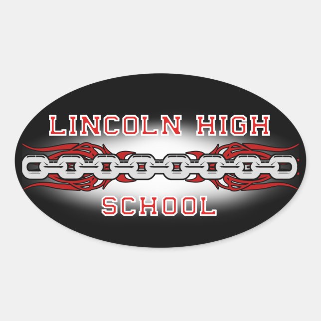 Lincoln High School Links Oval Stickers (Front)