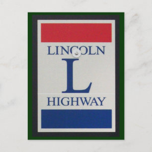 LIncoln Highway Road Sign Postcard