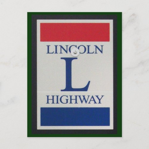 LIncoln Highway Road Sign Postcard