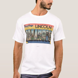 Lincoln, Illinois - Large Letter Scenes T-Shirt