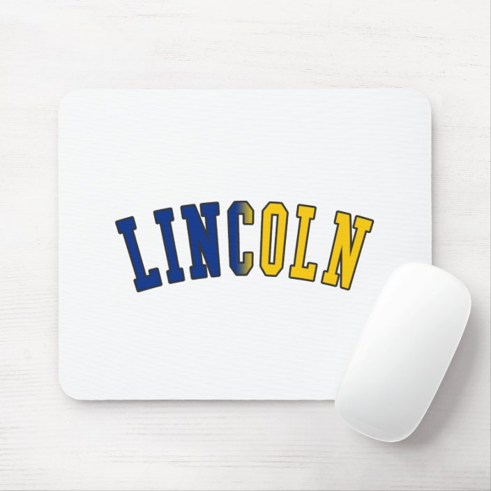Lincoln in Nebraska State Flag Colors Mouse Pad