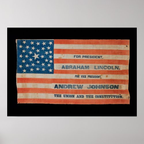 Lincoln Johnson Campaign Banner Flag Poster