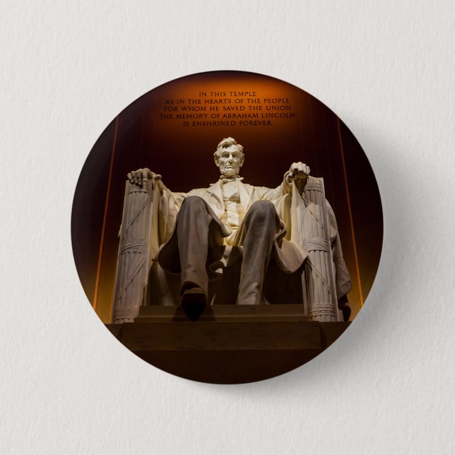 Lincoln Memorial At Night - Washington D.C. Pinback Button (Front)