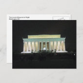 Lincoln Memorial at Night Washington DC 002 Postcard (Front/Back)