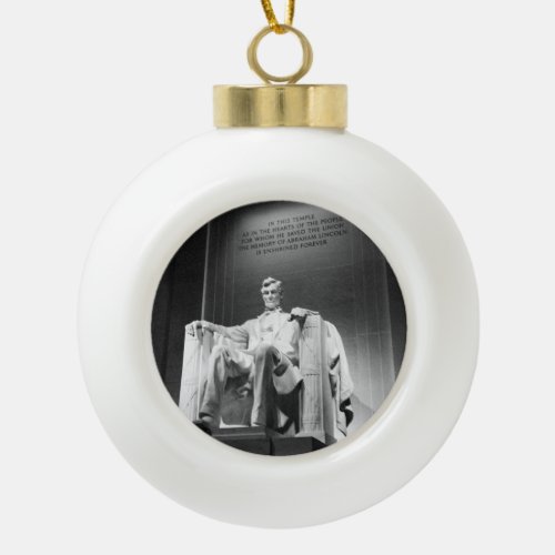 Lincoln Memorial Ceramic Ball Christmas Ornament