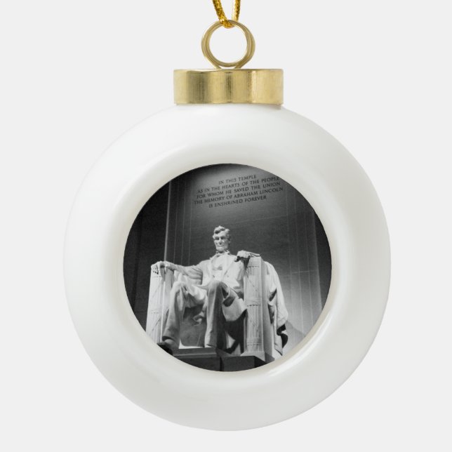 Lincoln Memorial Ceramic Ball Christmas Ornament (Front)