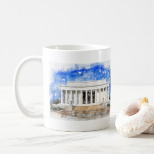 Lincoln Memorial facade in watercolor Coffee Mug