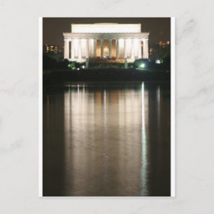 Lincoln Memorial Night Reflection Postcard