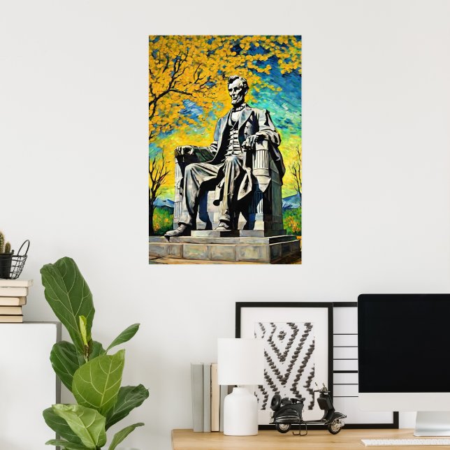 Lincoln Memorial Poster - Van Gogh Style Art Print (Home Office)