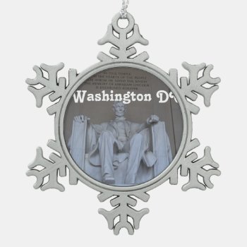 Lincoln Memorial Snowflake Pewter Christmas Ornament by GoingPlaces at Zazzle