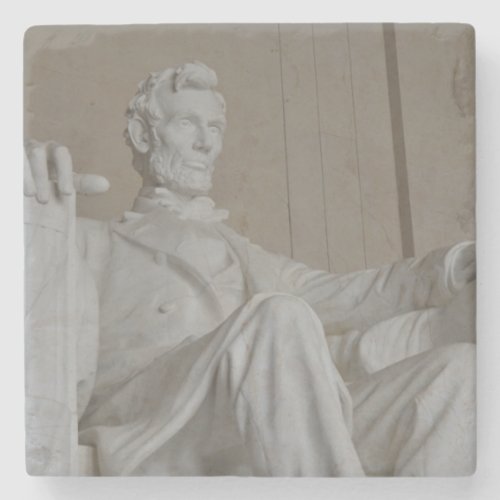 Lincoln memorial statue stone coaster