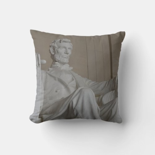 Lincoln memorial statue throw pillow