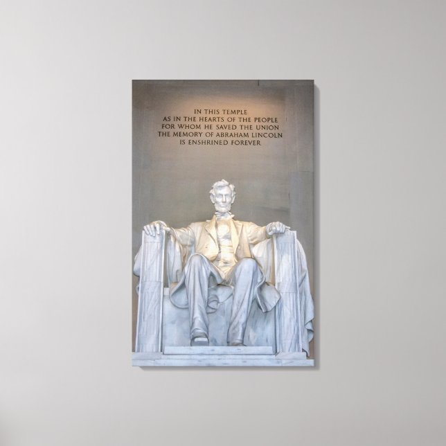 Lincoln Memorial Statue With Quote Inscription Can Canvas Print (Front)
