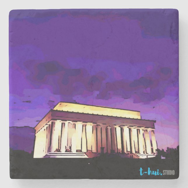 Lincoln Memorial Stone Coaster (Front)