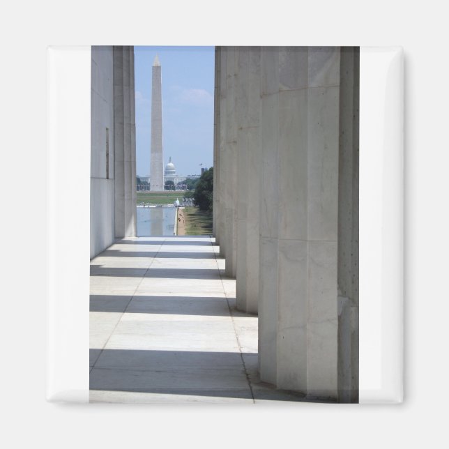 lincoln memorial washington monument magnet (Front)