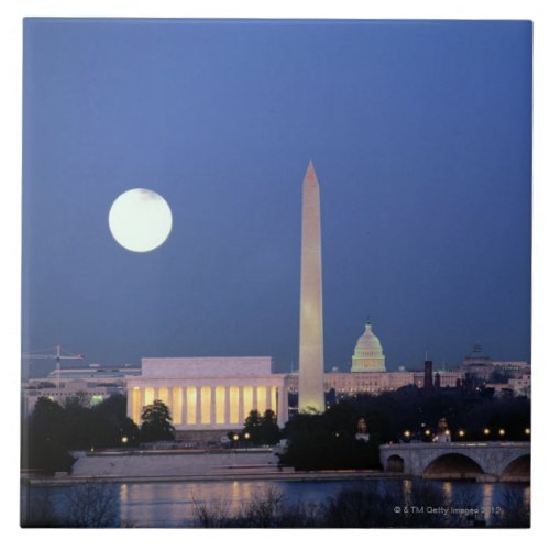 Lincoln Memorial Washington Monument US Ceramic Tile