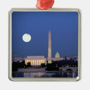 Lincoln Memorial, Washington Monument, US Metal Ornament