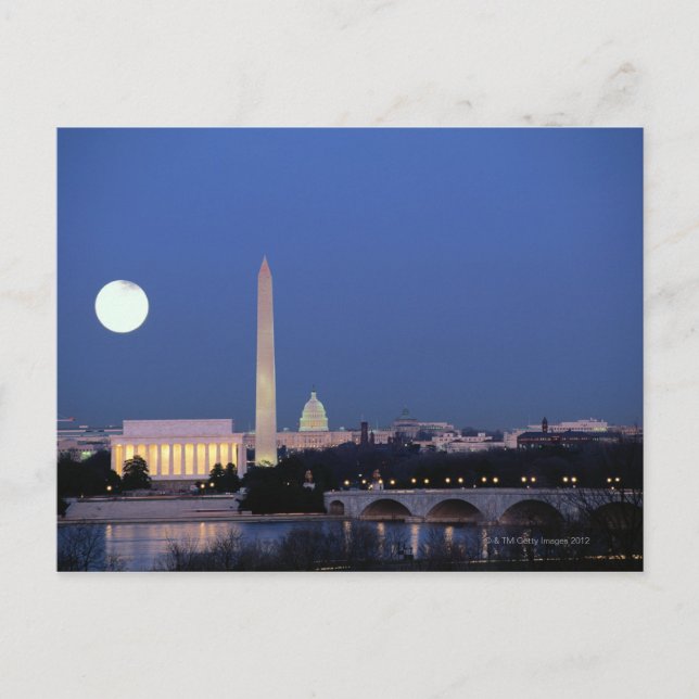 Lincoln Memorial, Washington Monument, US Postcard (Front)