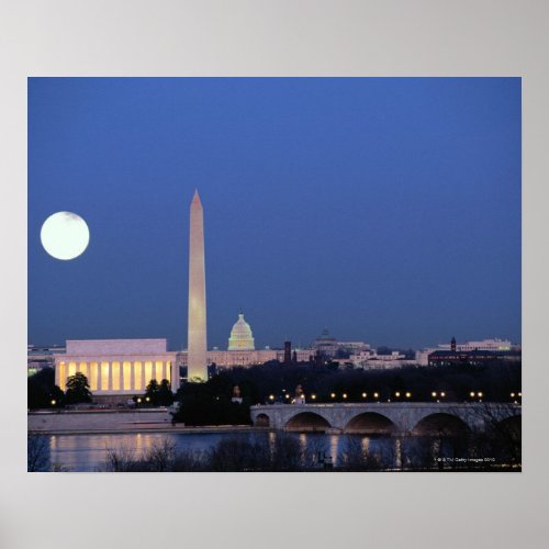 Lincoln Memorial Washington Monument US Poster